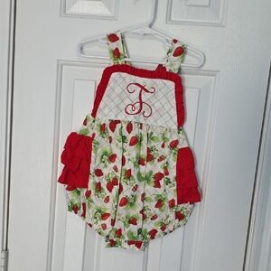 Charming Strawberry Print Kids Bodysuit